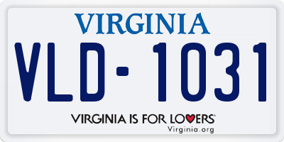VA license plate VLD1031