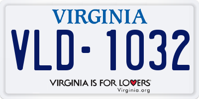 VA license plate VLD1032