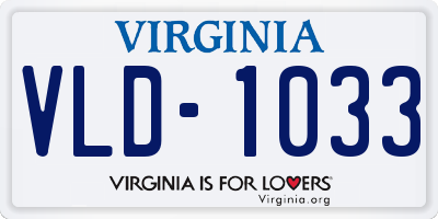 VA license plate VLD1033