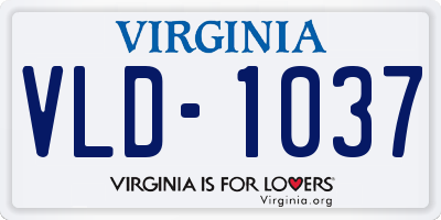VA license plate VLD1037