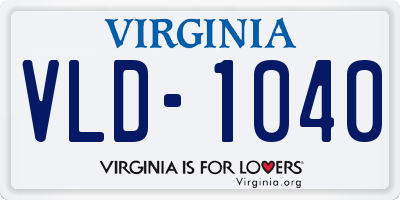 VA license plate VLD1040