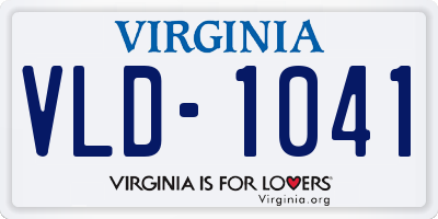 VA license plate VLD1041