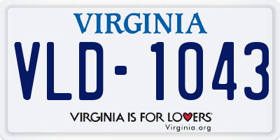 VA license plate VLD1043