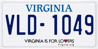 VA license plate VLD1049