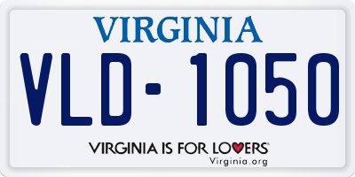 VA license plate VLD1050