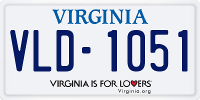 VA license plate VLD1051