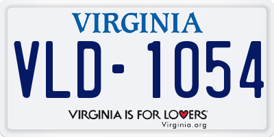 VA license plate VLD1054