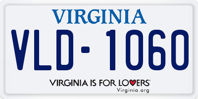 VA license plate VLD1060