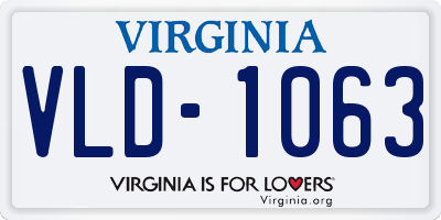 VA license plate VLD1063