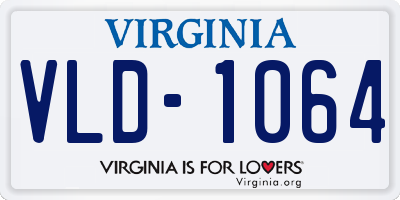 VA license plate VLD1064
