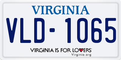 VA license plate VLD1065