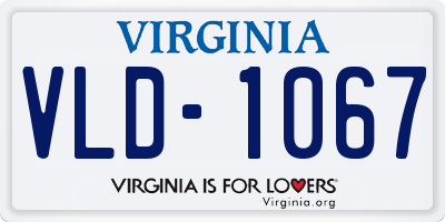 VA license plate VLD1067