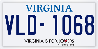 VA license plate VLD1068