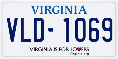 VA license plate VLD1069