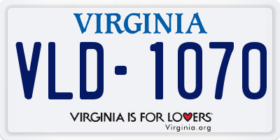 VA license plate VLD1070