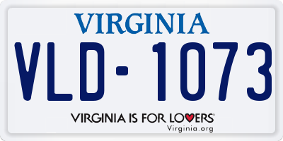 VA license plate VLD1073