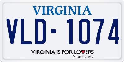 VA license plate VLD1074