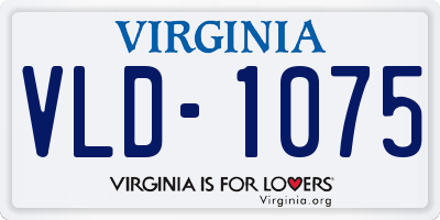 VA license plate VLD1075