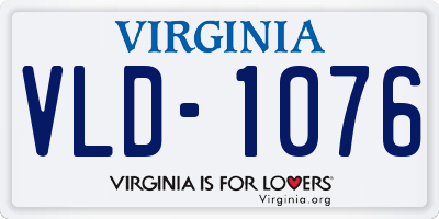 VA license plate VLD1076