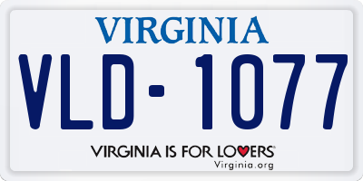 VA license plate VLD1077