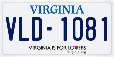 VA license plate VLD1081