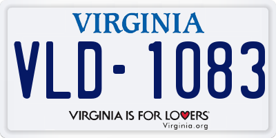 VA license plate VLD1083