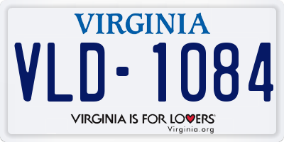 VA license plate VLD1084