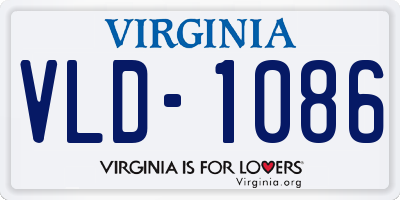 VA license plate VLD1086