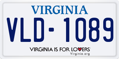 VA license plate VLD1089