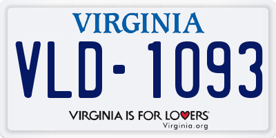 VA license plate VLD1093