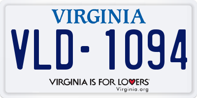 VA license plate VLD1094