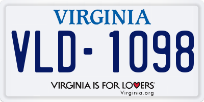 VA license plate VLD1098