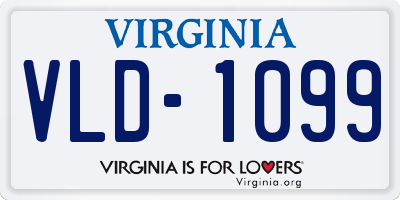 VA license plate VLD1099