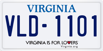 VA license plate VLD1101