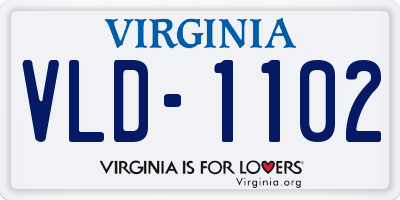 VA license plate VLD1102