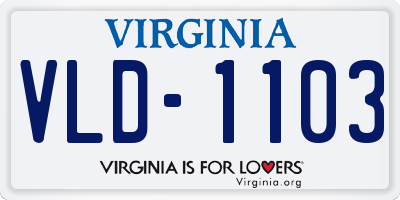 VA license plate VLD1103