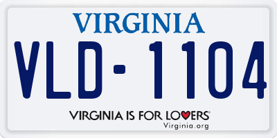 VA license plate VLD1104