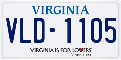 VA license plate VLD1105
