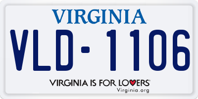 VA license plate VLD1106