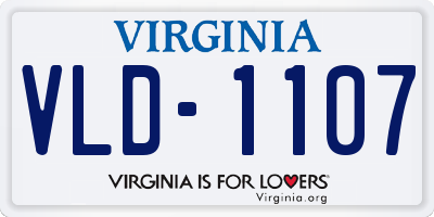 VA license plate VLD1107