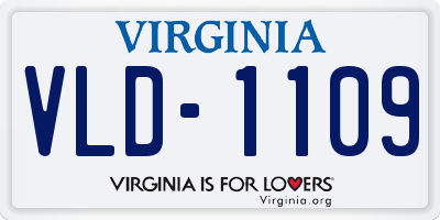 VA license plate VLD1109