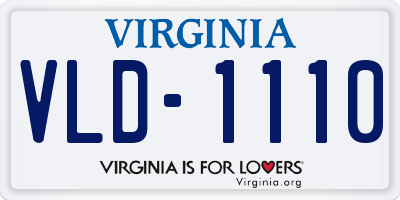 VA license plate VLD1110