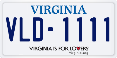 VA license plate VLD1111