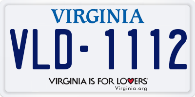 VA license plate VLD1112