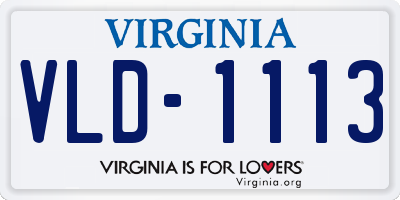 VA license plate VLD1113