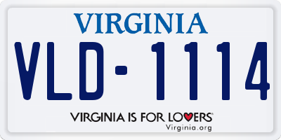VA license plate VLD1114