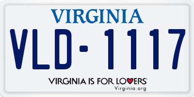 VA license plate VLD1117