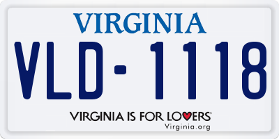 VA license plate VLD1118
