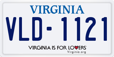 VA license plate VLD1121