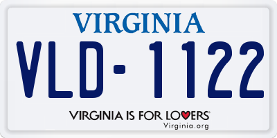 VA license plate VLD1122